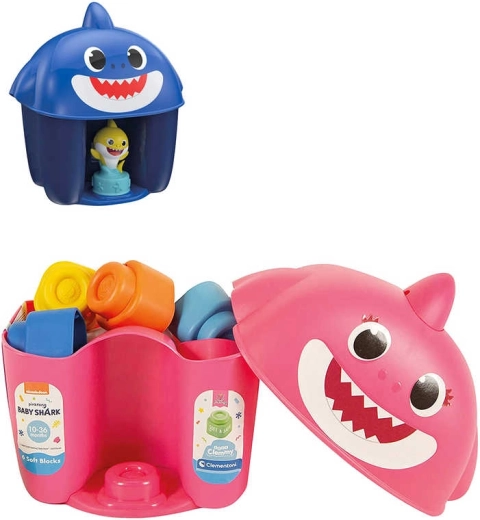 Clementoni Clemmy Baby Shark puha kockák figurával, vödörben - 1 darab
