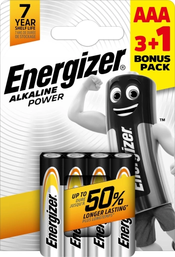 Energizer Alkaline Power AAA alkáli elemek 3+1 ingyen
