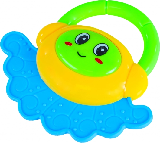 Színes csörgő fogantyúval babáknak