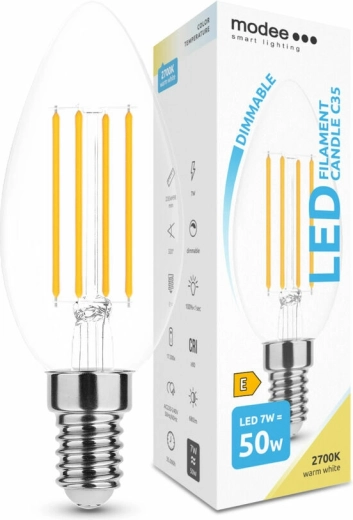LED gyertyaizzó C35 7 W E14 806 lm meleg fehér, szabályozható