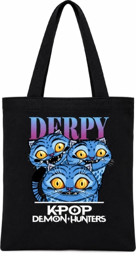 K-Pop Demon Hunters Derpy fekete bevásárlótáska