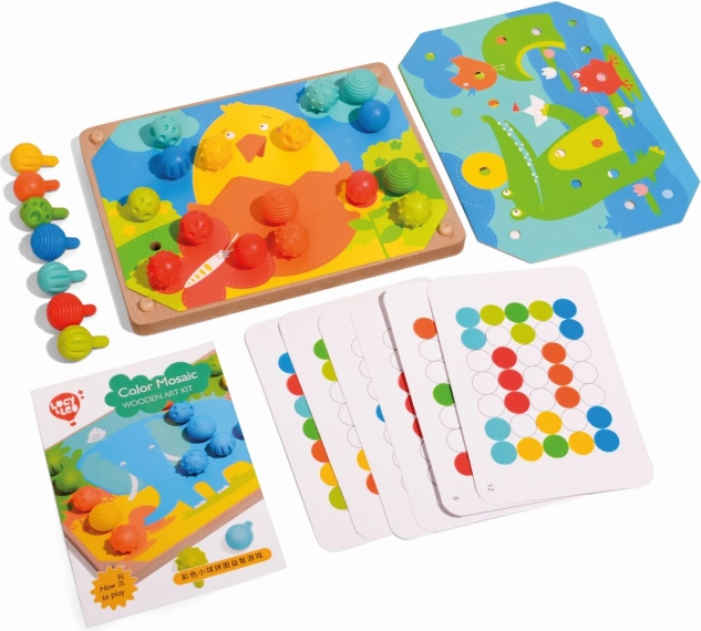 Mozaik és fűzés csapokkal