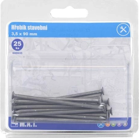 Építőipari szegek 90 × 3,5 mm, 25 db