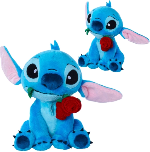 Disney Stitch plüss rózsával 25 cm