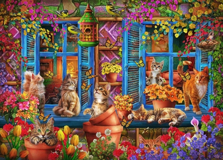 Bluebird Parapet macskákkal puzzle, 500 darab