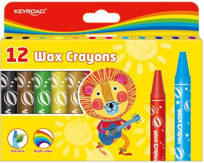 Keyroad viaszkréták, 12 szín, 14 mm átmérő