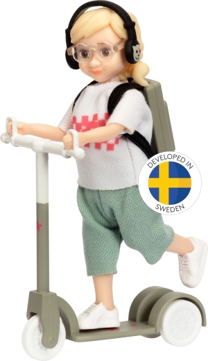 Lundby tinédzser baba rollerrel és kiegészítőkkel
