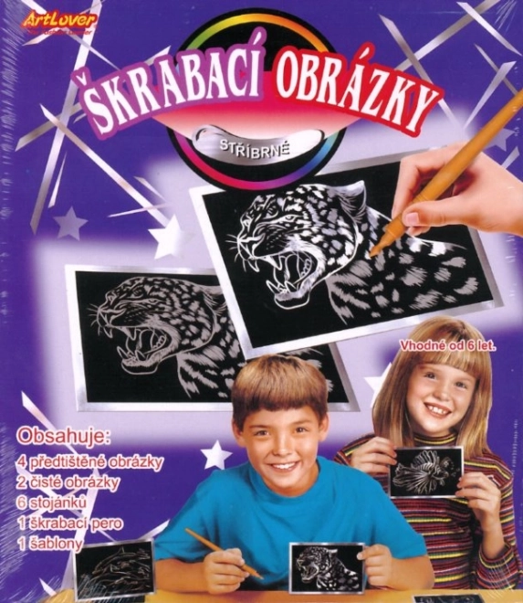 ArtLover ezüsthatású kaparóképek – 6 darabos készlet