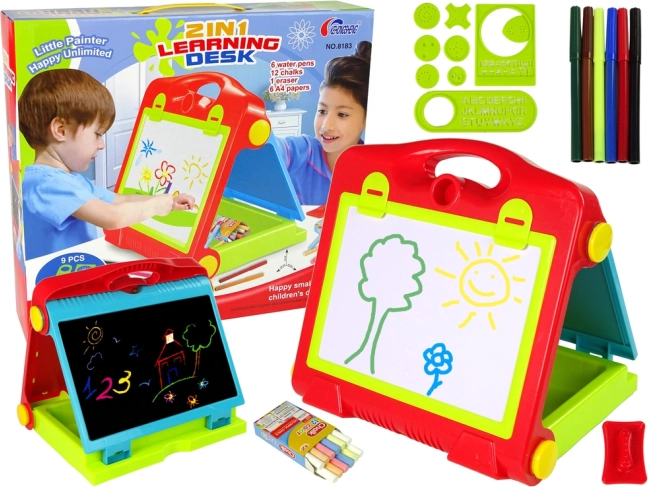 Összecsukható gyermektábla 2 az 1-ben krétához