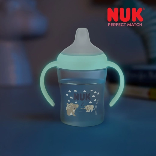NUK Perfect Match világító a sötétben koala tanuló cumisüveg 150 ml
