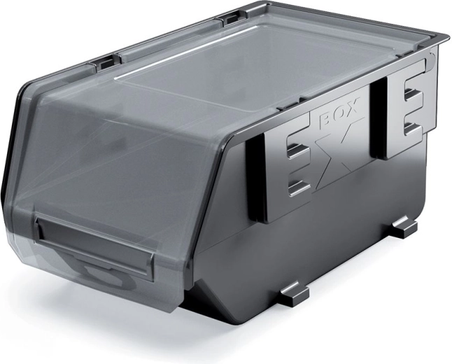 Műanyag, zárható tárolódoboz 3,6 l, fekete, 237 × 159 × 118 mm