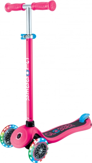 Globber primo lights háromkerekű roller - Fuchsia pink