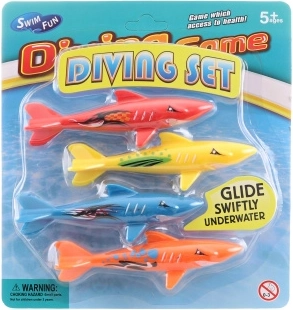 Vízbe való játék Merülő cápák – 4 darabos készlet