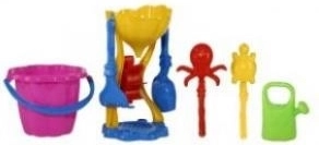 Homokozó készlet malommal, formákkal és locsolókannával