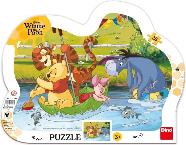 Micimackó hajókiránduláson – 25 darabos gyerek puzzle formázott kerettel