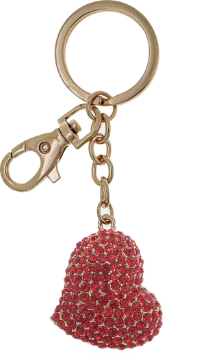 Arany kulcstartó piros szívvel