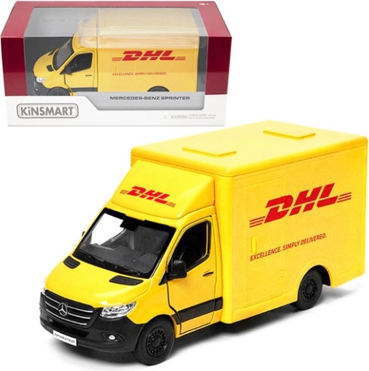 Mercedes‑Benz Sprinter DHL 1:48 fém modell Pull Back meghajtással