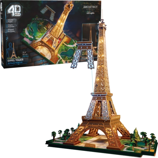 4D Build Eiffel-torony LED-világítással – összeállítható 3D modell