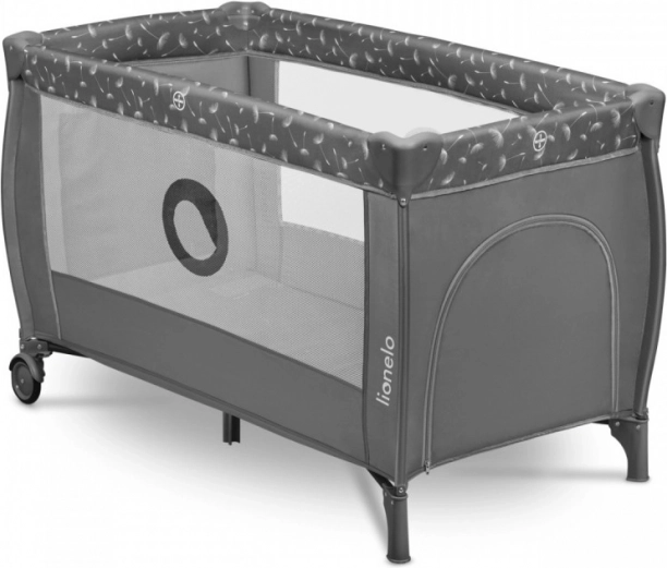 Lionelo gyerek utazóágy Stefi Plus szürke fehér