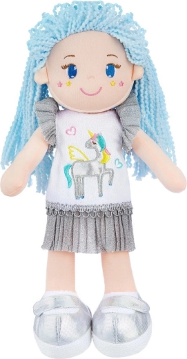 Rongybaba kék hajjal és egyszarvúval