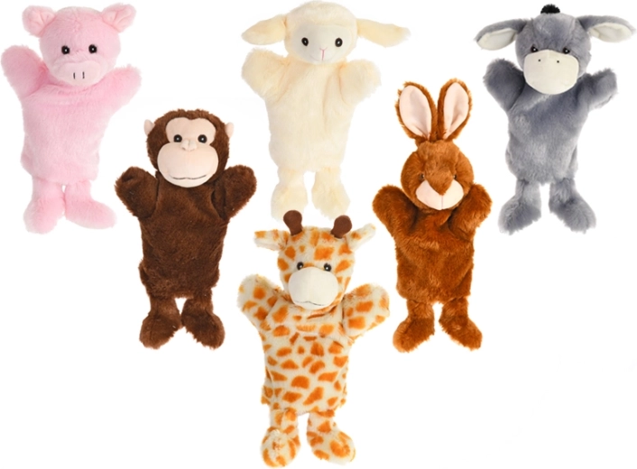 Plüss kézibáb állatfigura 25 cm, többféle