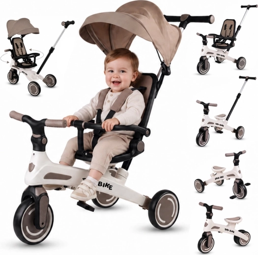 Tiny Bike 5 az 1-ben, a gyermekkel együtt növő gyerek tricikli – Barna