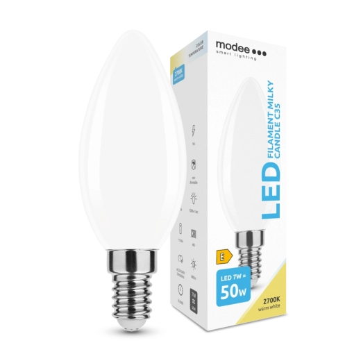 LED gyertyaizzó E14 7W meleg fehér Modee Smart Lighting Milky Candle C35