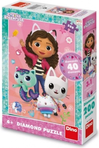 Játékos puzzle 200 darabbal gyémántokkal