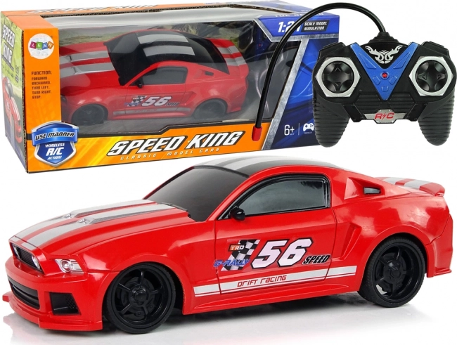 R/C sportautó 1:24 Racing piros tónusú üveggel