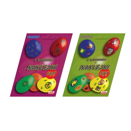 CHEMIKOL húsvéti tojásdíszítő készlet – élelmiszeripari színezékek és matricák