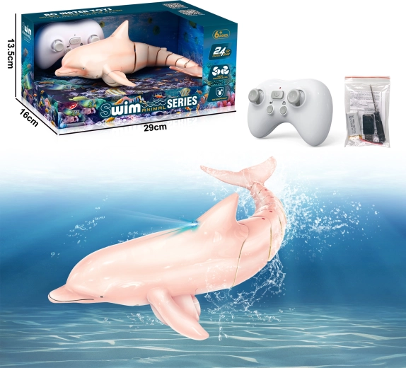 Rózsaszín R/C delfin LED fényekkel
