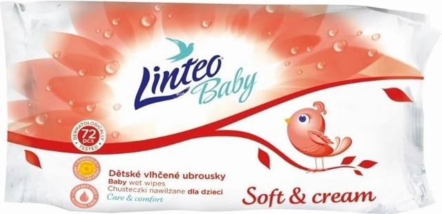 Linteo Baby Soft and cream gyerek nedves törlőkendő 72 db