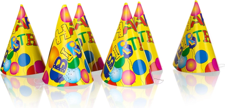 MY PARTY papír parti kalapok, vegyes színek, 6 db