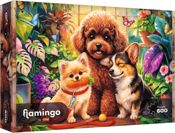 Trefl Flamingo by Trefl puzzle 600 darab „Psy w oranżerii”