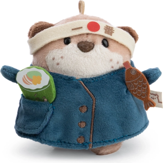 NICI MyMochi Jiro vidra 8 cm s sushival és szakács jelmezzel, ajándékcsomagolásban