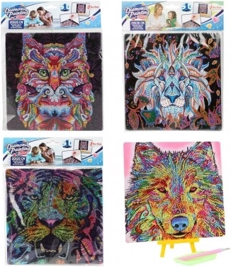 Gyémántfestés Kartonon Állatok 20x20 cm