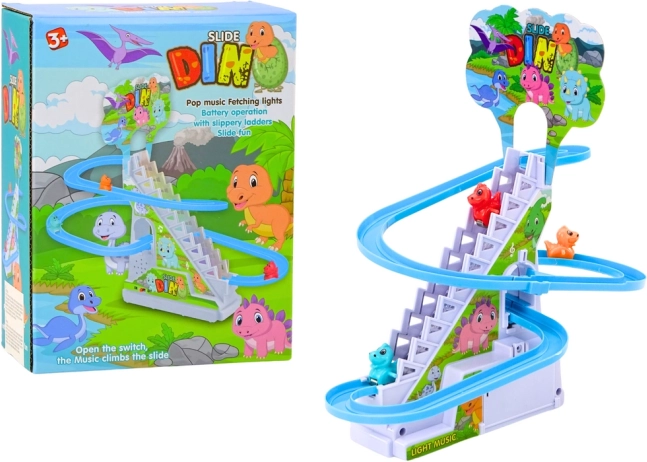 szórakoztató dinoszaurusz pálya lépcsőkkel, fényekkel és hangokkal