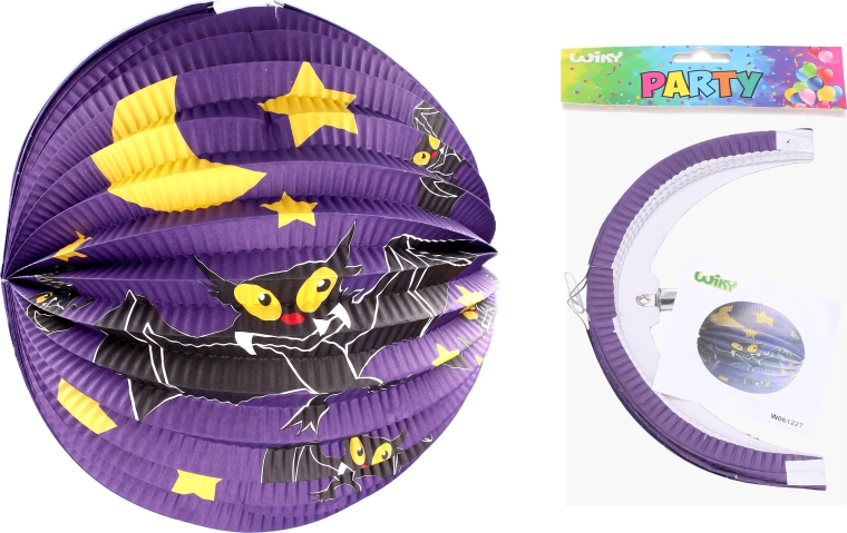 Lampion gömb 25 cm – denevér – 1 db
