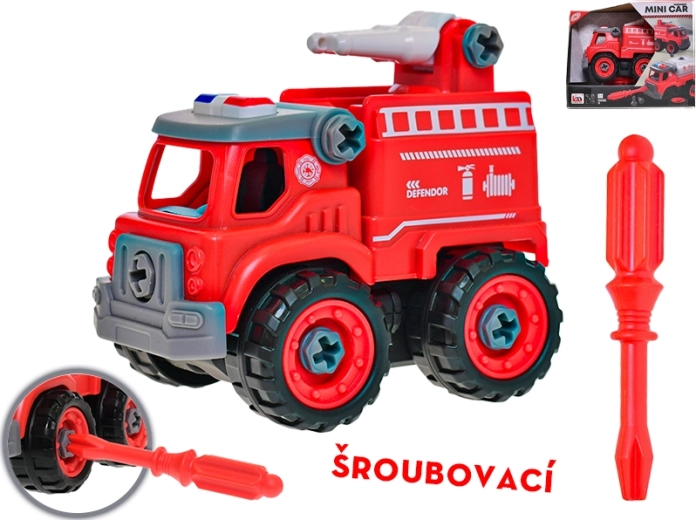 Csavarozható tűzoltóautó 12 cm vízágyúval