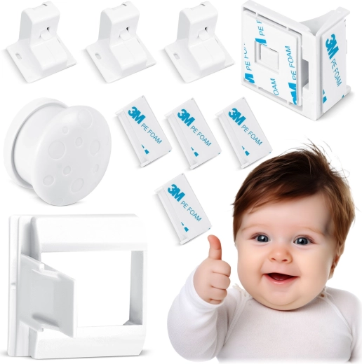 RICOKIDS mágneses gyermekbiztonsági szekrényzárak, 4 darabos készlet