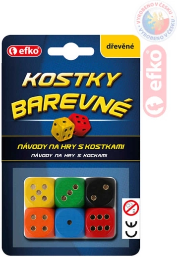 EFKO színes fa dobókockák (6 db)