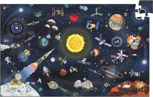 Puzzle DJECO Megfigyelés: Világűr 200 darabos