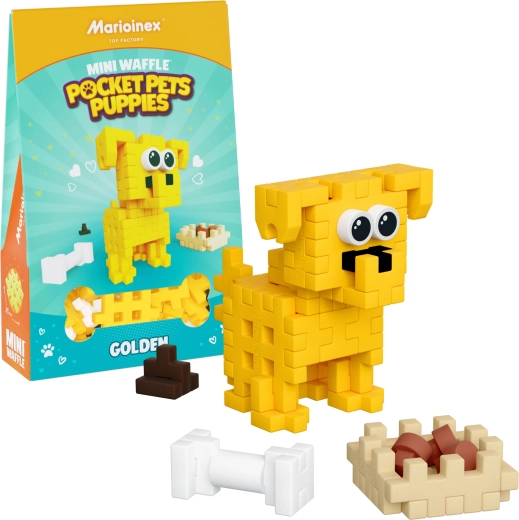 MINI WAFFLE Pocket Pets építőkészlet – arany retriever kölyök