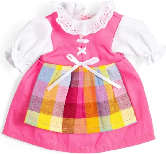 Bigjigs Toys rózsaszín ruha köténykével 28 cm-es babához