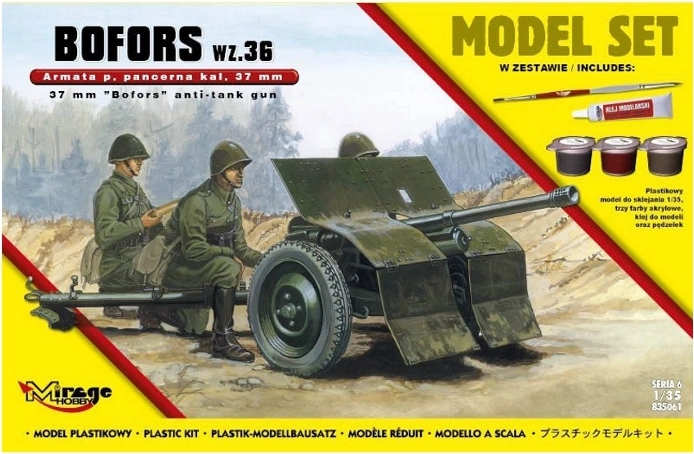 Bofors wz. 36 37 mm páncéltörő ágyú – 1/35 makett kezdőkészlet