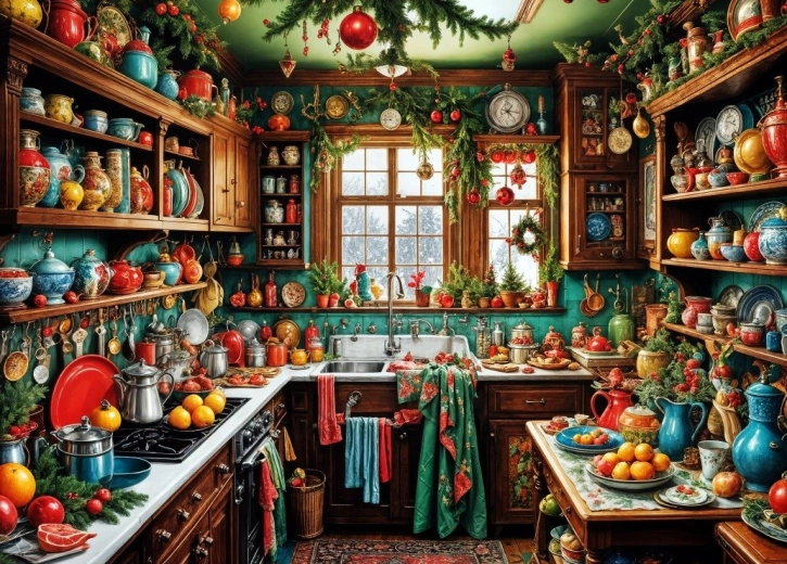 Puzzle Bluebird Nosztalgikus karácsonyi konyha 1500 darab