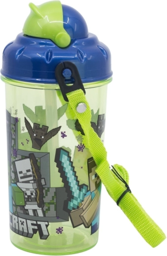 Minecraft Core24 gyermek kulacs szívószállal, 465 ml