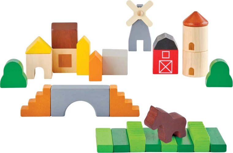 PlanToys fa építőjáték vidéken (Country Blocks)