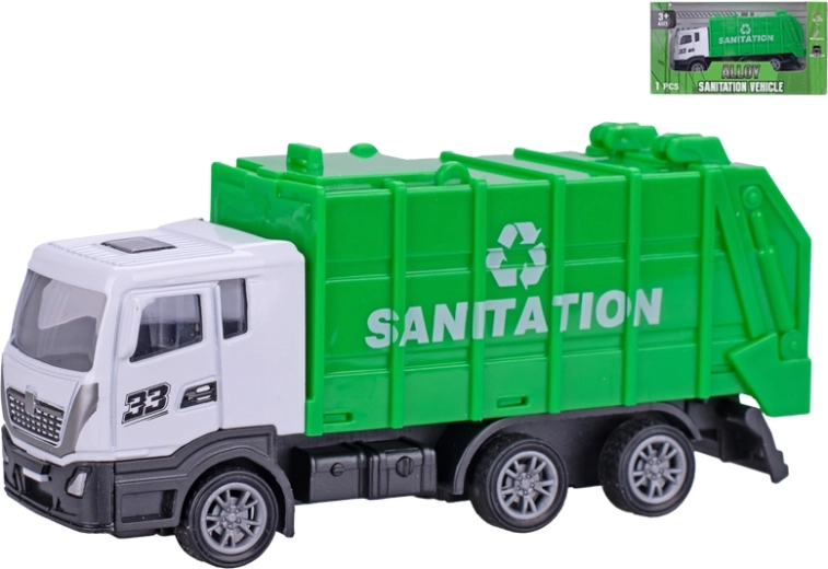 Fém kukásautó 12 cm hátramenettel