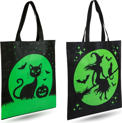 Halloween-táska macska vagy boszorkány motívummal – 1 darab